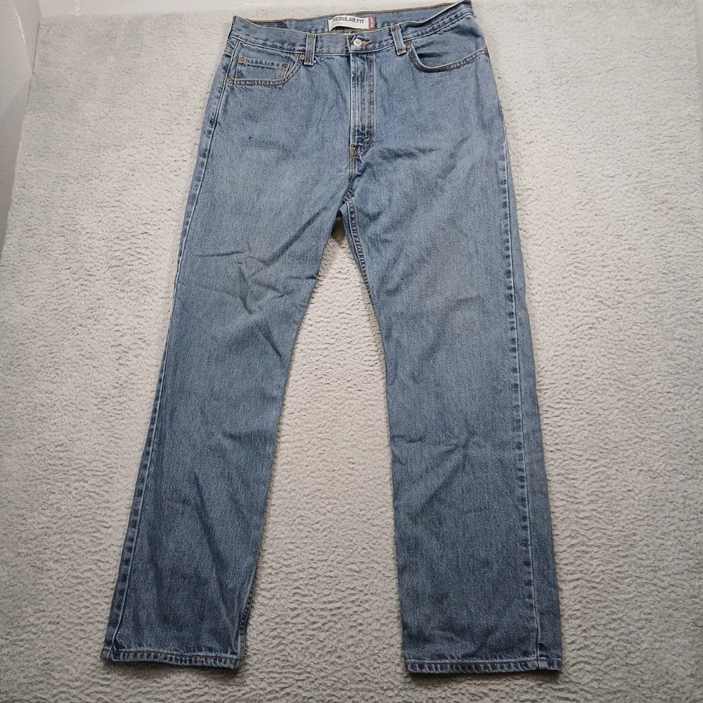 Levi's 505 Straight Fit‎ Jeans Men's 36x32 Light Wash Made in Mexico